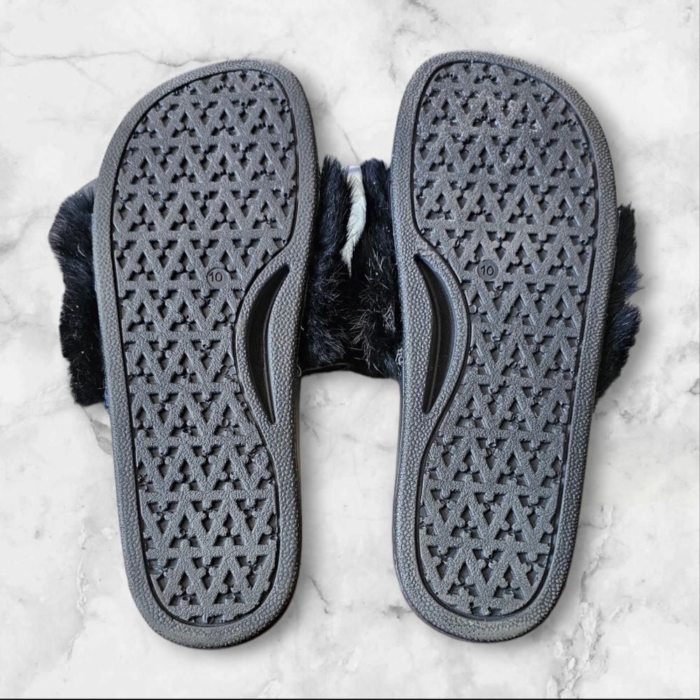 REBECCA MINKOFF Women's Fur Slip On Black 10M - Picture 5 of 7